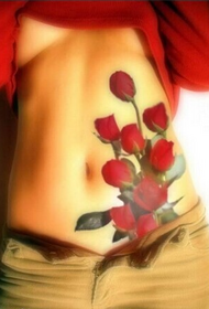 modello di tatuaggio rosa brillante vita vita 29097-bellezza sexy low-key