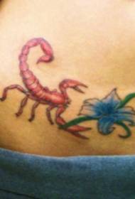 ren koulè zo wouj ak modèl tatoo flè