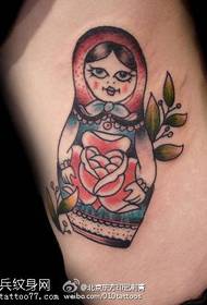 classic color auspicious doll tattoo pattern