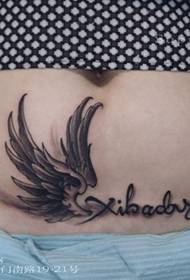 Buken Wings Tattoo Täcker ärr utan övre mönster