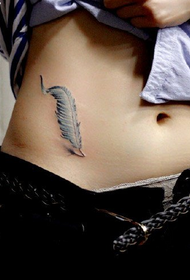 fresh simple feather tattoo pattern