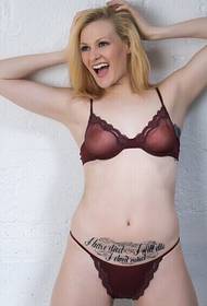 modello sexy del tatuaggio della lettera del corpo del fiore di pancia di bellezza