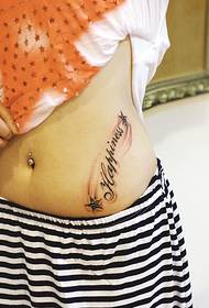 modello di tatuaggio alfabeto di bellezza pancia inglese