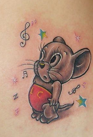 brzuszny kot i mysz ładny mały tatuaż Jerry