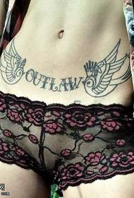 modello di tatuaggio inglese sexy addominale