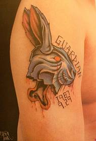 muundo wa tattoo ya rangi ya sungura