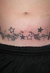 Abdominale plant ster tattoo patroon