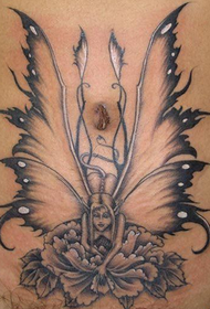 buik engel elf tattoo patroon