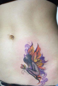 Beauty Abdomen Exquisite Elf Tattoo Pattern