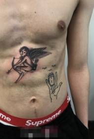 ʻO ʻAkēneʻo Kuhiʻena ʻeleʻele Poʻo Keʻe Kūpono ʻO nā kiʻi kiʻi kiʻi kiʻi kiʻi kapu cupid tattoo kiʻi