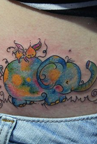 modello del tatuaggio dell'elefante di tendenza sveglia della pancia della ragazza 29031 - modello sexy femminile del tatuaggio della lettera di pancia