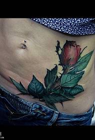 sabelaldea ezkutatutako arrosa tatuaje eredua 29211 - abdominal ingelesezko bularreko modako tatuaje eredua
