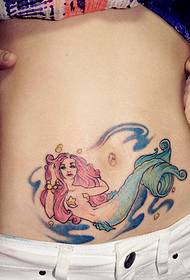 kecantikan gambar perut putri duyung warna tato