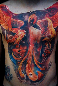 bukuroshe Phoenix punë tatuazhesh në gjoks