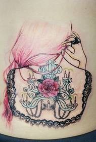 trbuh lijepa djevojka leđa tetovaža tetovaža
