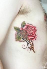 ufunguo wa tumbo rose muundo wa tattoo