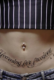 beauty belly flower font tattoo