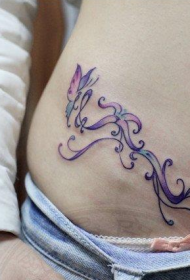 skientme abdomen prachtige flinter en wynstok tatoetepatroon