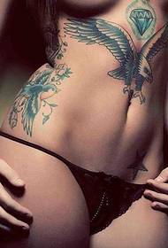 vēdera seksīgā ērgļa dimanta tetovējuma modelis
