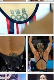 Sögulegt Great Olympics fimm hringa húðflúr mynstur