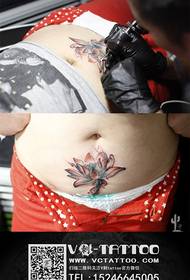 Colorful Lotus Tattoo Pattern