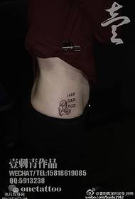 abdômen linha número letra tatuagem padrão