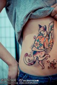 modello di tatuaggio bellissimo gatto stella dipinta