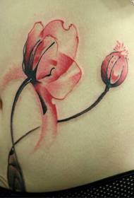 mode kvinnlig mage vacker färg blomma tatuering mönster bild