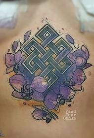 abrasive ink orchid tattoo paterone 29167 - Abdomen watercolor totem tattoo patterns
