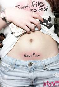 atsopano belly nyenyezi English zilembo za tattoo