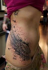 modello di tatuaggio di bellezza vita pancia personalità ali