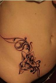 Muoti seksikäs kauneus vatsa kaunis lotus tatuointi kuvio kuva