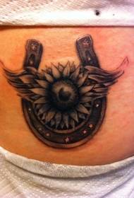 bella pancia a ferro di cavallo fiore Modello del tatuaggio