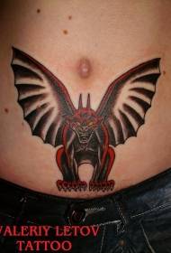 pola tattoo beuteung hideung sareng beureum