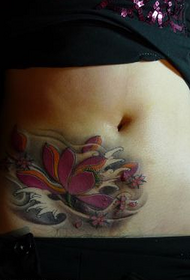 popüler klasik güzellik karın lotus dövme resmi
