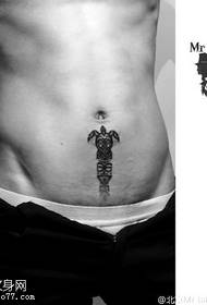 Abdominal Little Ghost Tattoo Pattern