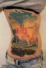 ang klasiko nga watercolor usa ka maayo nga sumbanan sa tattoo sa panan-aw