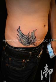 modello di tatuaggio di ali di colore dell'addome