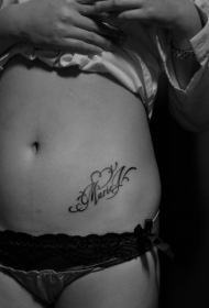 ventre fiore corpo lettera cuore Tatuaggio modello