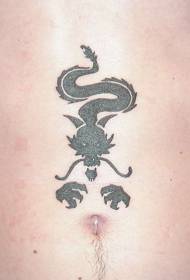 modello del tatuaggio del totem del lupo nero dell'addome