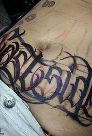 padrão de tatuagem de personagem de grafite de abdômen