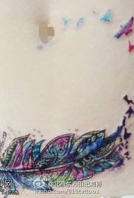 malowane wzór tatuażu piękne pióro ptak
