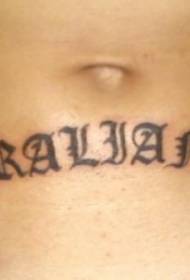 modello di tatuaggio addominale personaggio bianco e nero