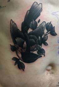 hasi iskola fecske levelek borítja tetoválás minta