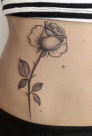 djevojke trbuh ruža prick tetovaža tetovaža uzorak