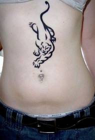 Abdominale Swartlyn Leopard Tattoo Patroon