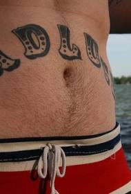 ventre bianco e nero a forma di tatuaggio a forma di lettera 28463 - Modello di tatuaggio totem lupo nero addominale