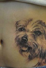 buik tattoo patroon: buik puppy tattoo patroon
