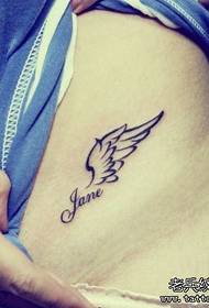 ragazza piccola pancia totem ali tatuaggio modello