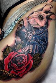 Bunny Ehoro Rose ọna tatuu